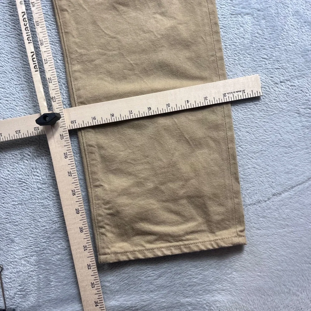 J.Crew Wallace & Barnes Mens 36x32 Selvedge 5-Pocket Pants Khaki Tan F4083 FA16